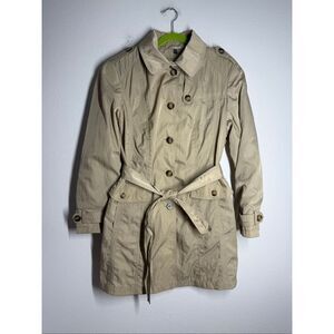 Barbara Lebek Women’s Lightweight Trench Coat Beige Belted Size 16 See Notes